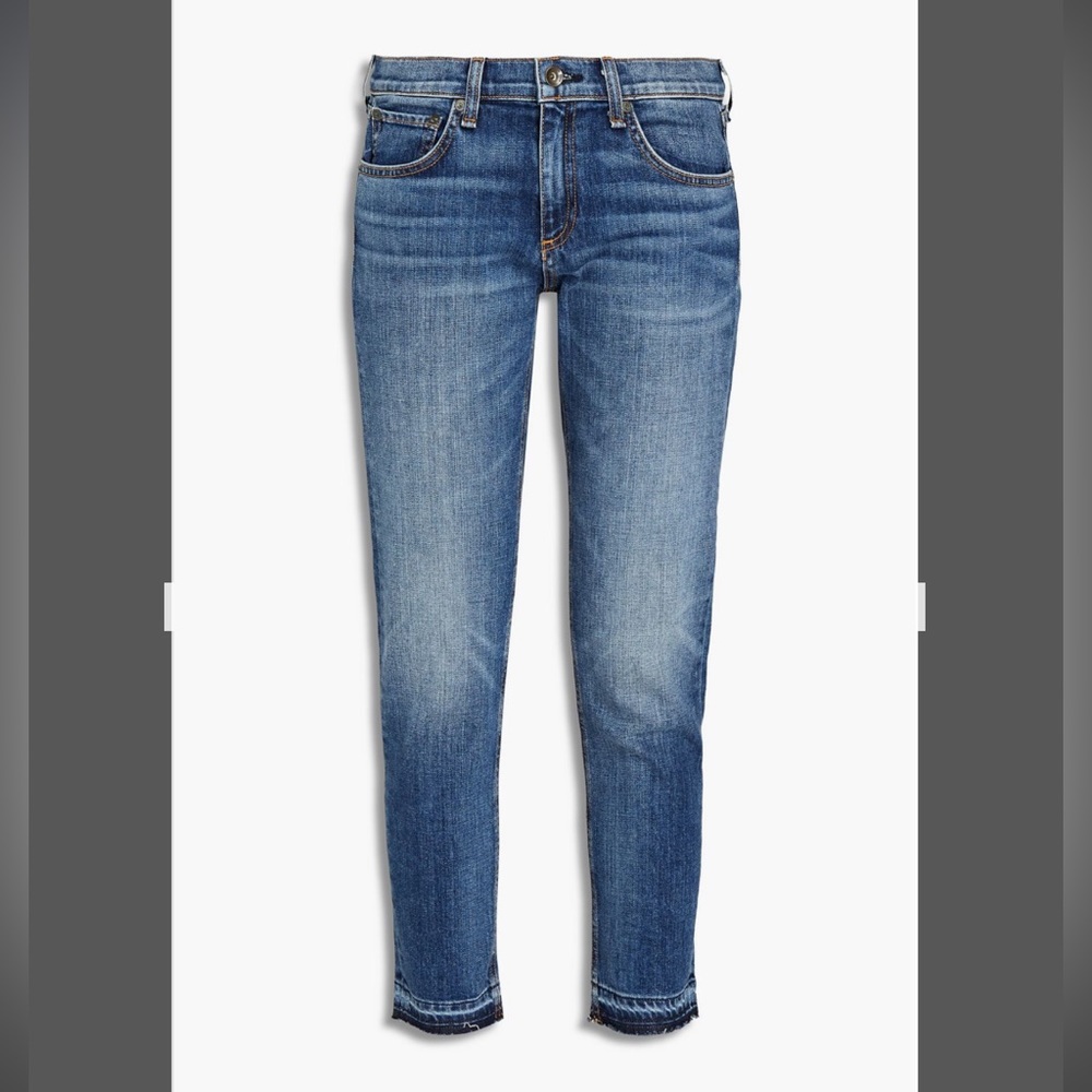Rag & bone 10 inch Dre unfinished hem jeans